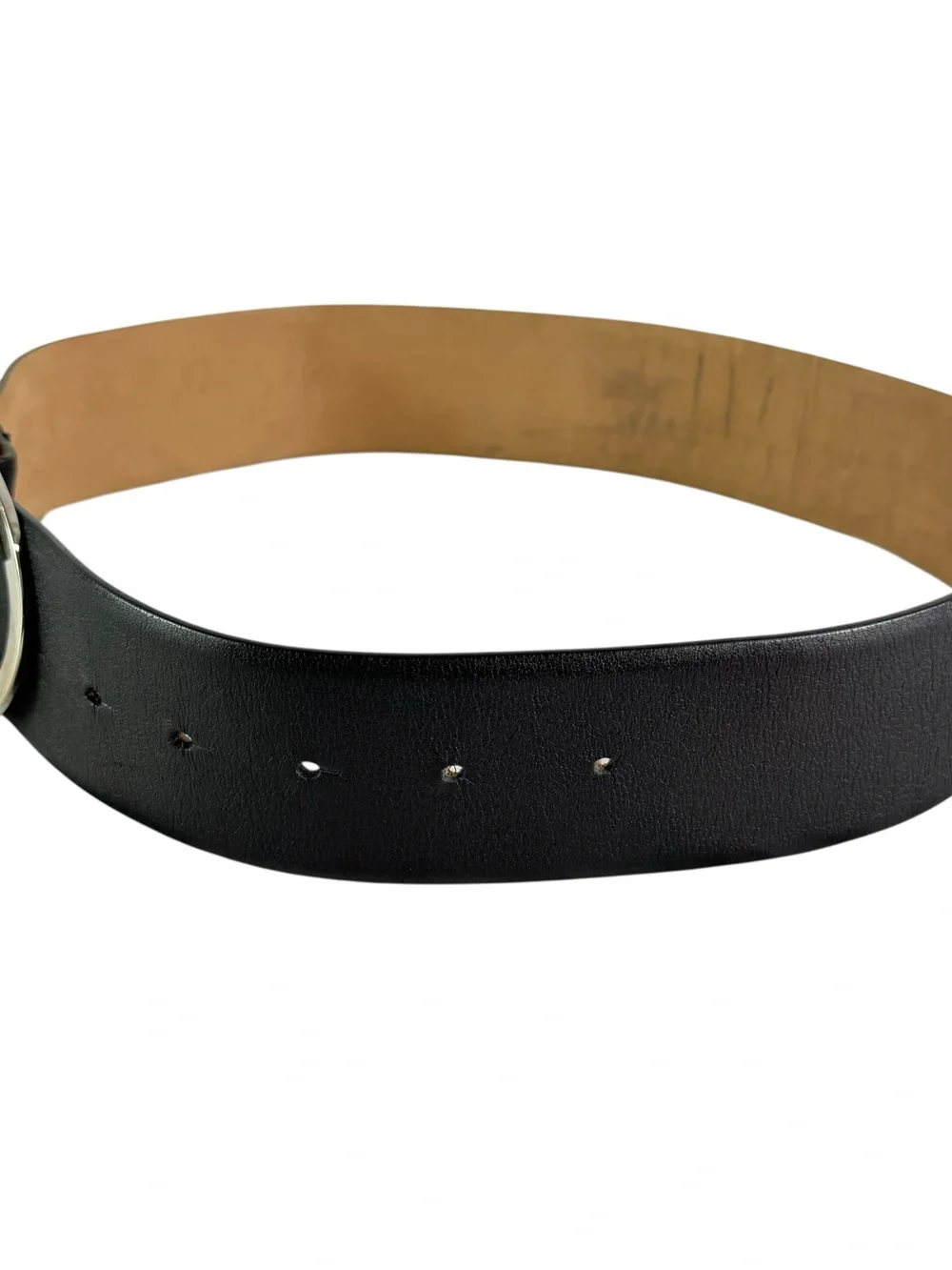 CHANEL Black Leather Silver Tone Interlocking CC Logo Made in Italy - Picture 3 of 13